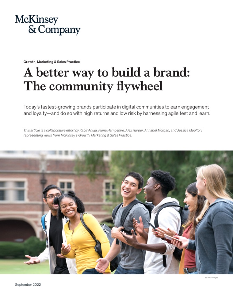 Screenshot of page 1 of McKinsey's Community Flywheel PDF